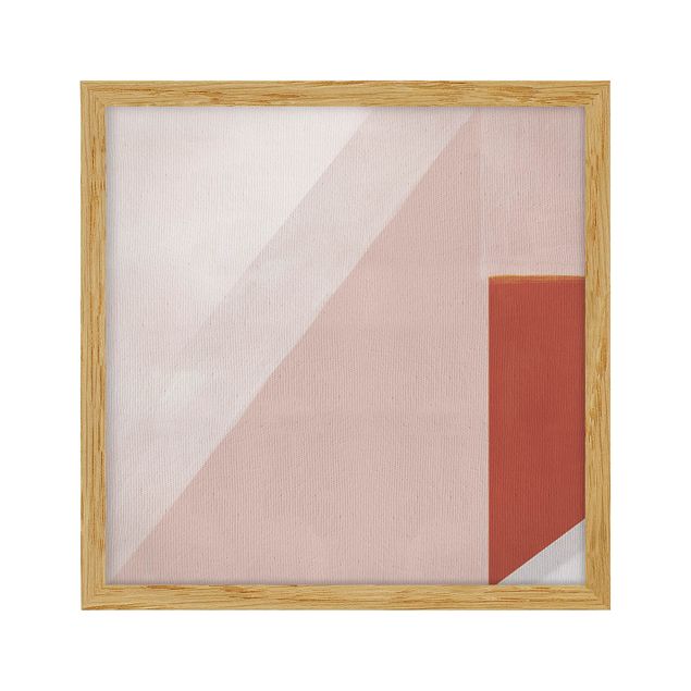 Poster encadré abstrait Géométrie en rose