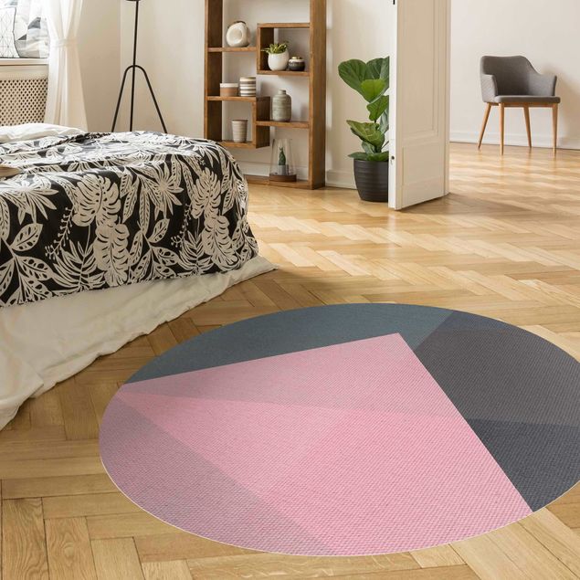 tapis motif abstrait Géométrie de la transparence rose