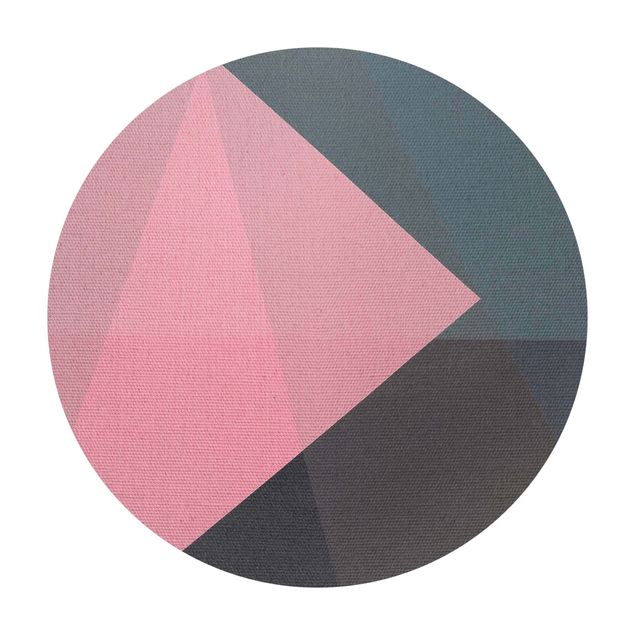 Tapis en vinyle rond|Pink Transparency Geometry