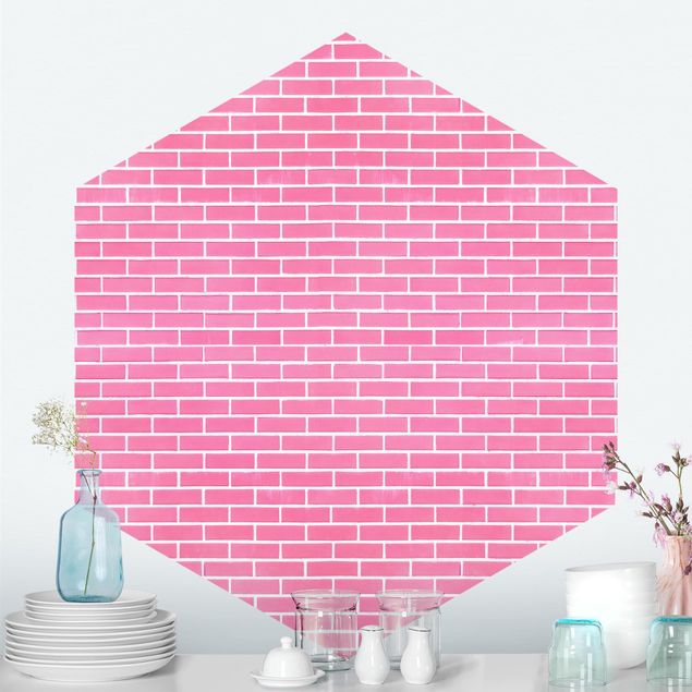 Papier peint brique Pink Brick Wall