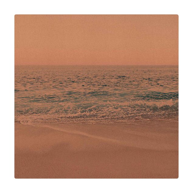 Tapis en liège - Reddish Golden Beach In The Morning - Carré 1:1