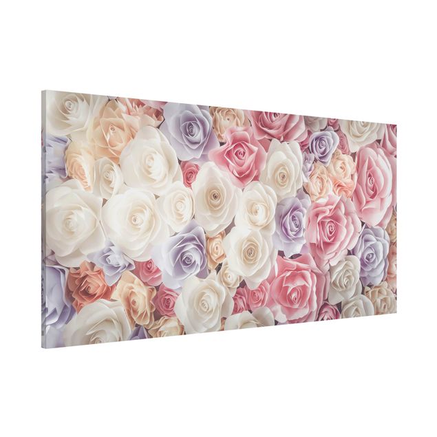 Tableau magnétique - Pastel Paper Art Roses