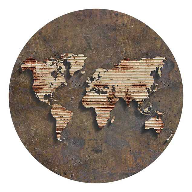 Papier peint carte du monde Carte du monde en rouille