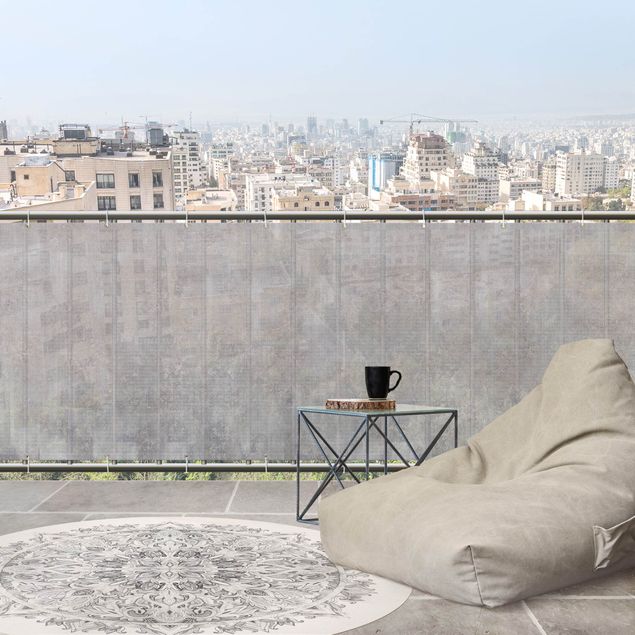 habillage balcon extérieur Motif rustique en béton gris