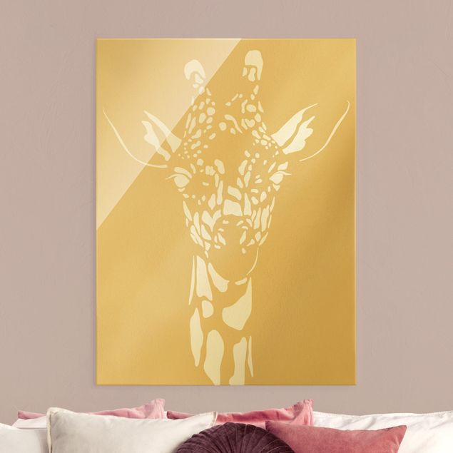 Tableaux moderne Animaux de safari - Portrait Girafe Beige
