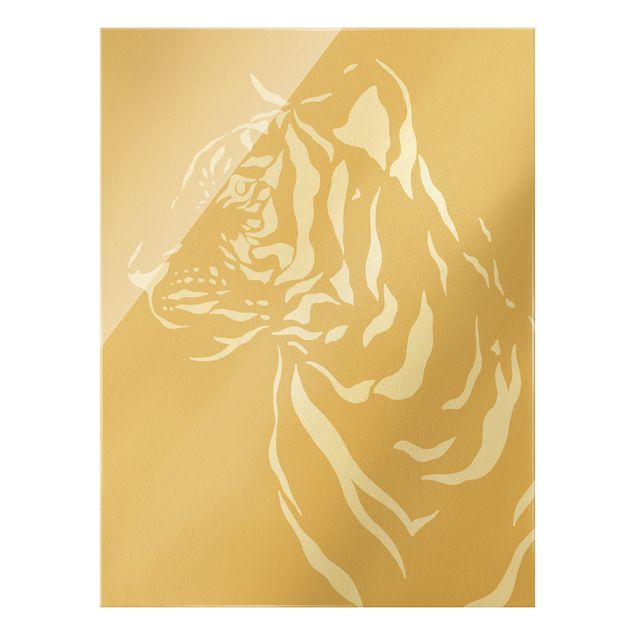 Tableau décoration Animaux de safari - Portrait Tigre Beige