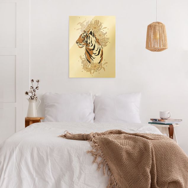 Tableau verre animaux Animaux de safari - Portrait Tigre