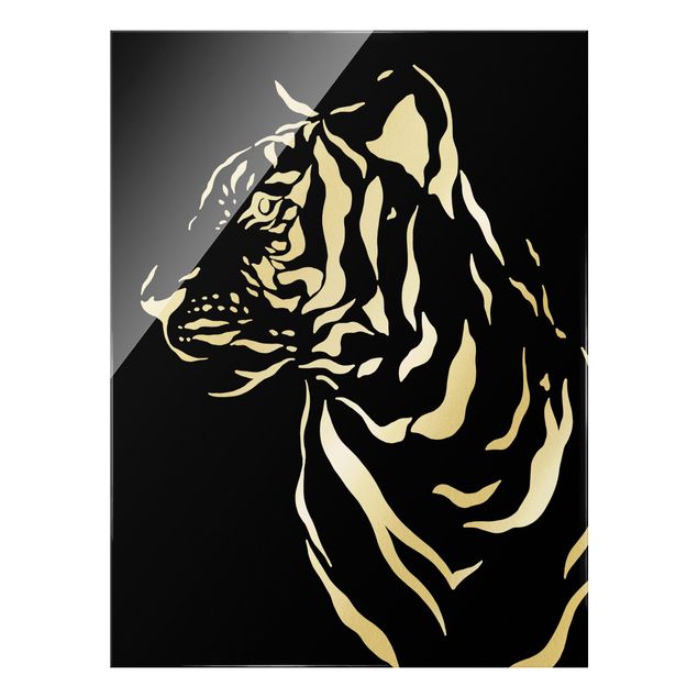 Tableaux noir et blanc Animaux de safari - Portrait Tigre Noir