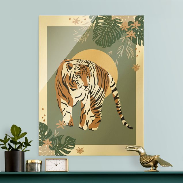 Tableaux en verre fleurs Animaux de safari - Tigre