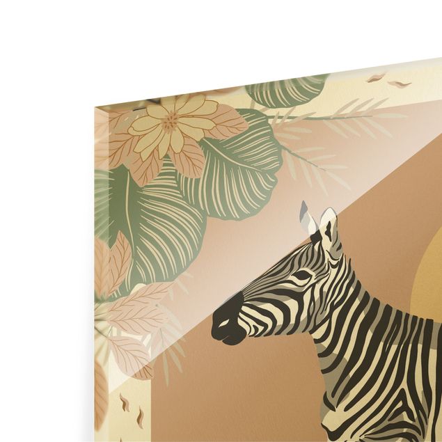 Tableau décoration Animaux de safari - Zèbre au coucher du soleil