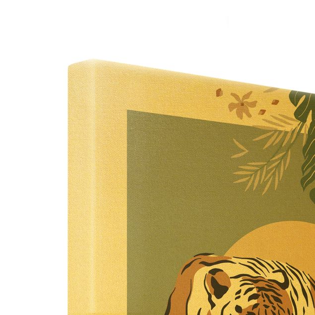 Tableaux moderne Animaux en safari - Soleil derrière un zèbre et un tigre