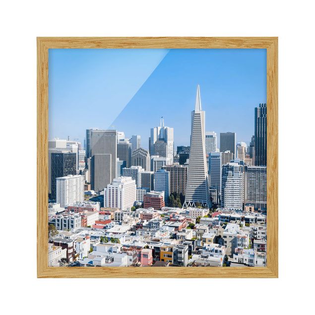 Tableau ton bleu Silhouette urbaine de San Francisco