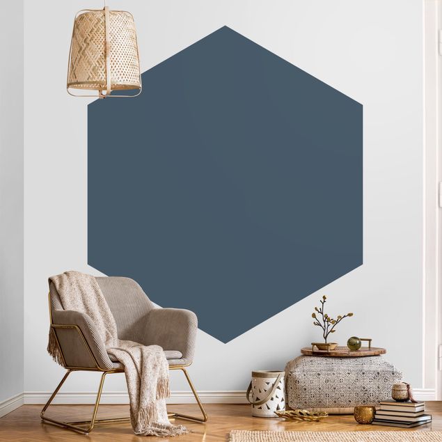 Papiers peintspanoramique hexagonal Bleu ardoise