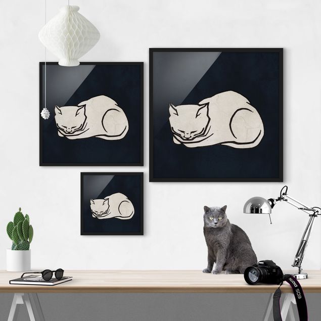 Tableau moderne Illustration d'un chat endormi