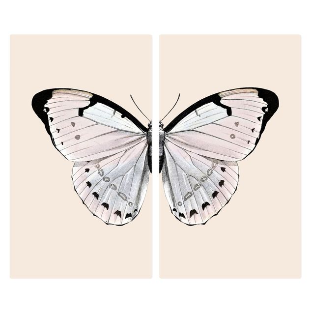 Cache plaques de cuisson - Butterfly On Beige