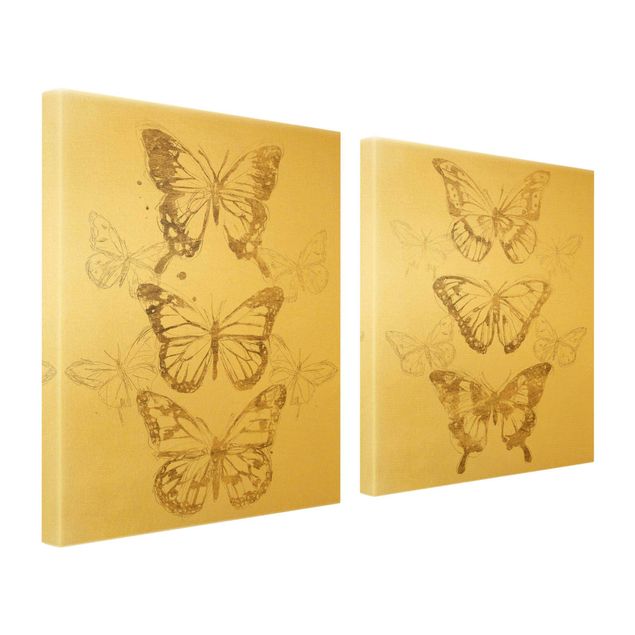 Tableaux Compositions de papillons d'or