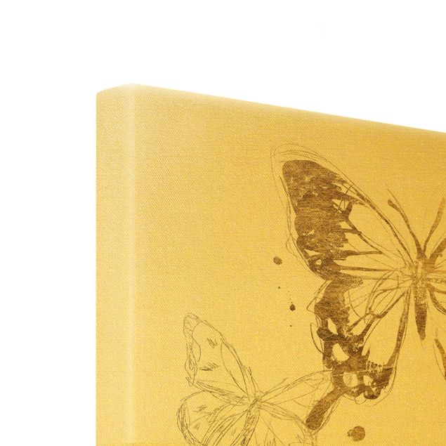 Tableaux toile Compositions de papillons d'or