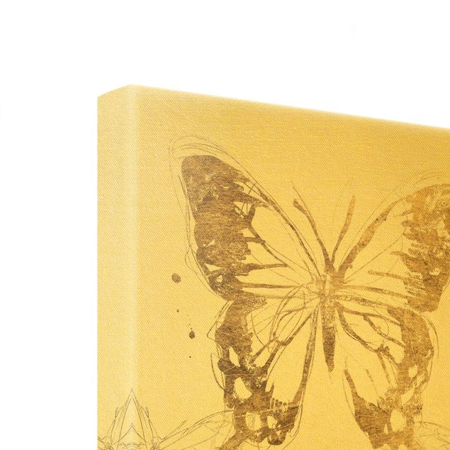 Tableaux toile Compositions de papillons d'or