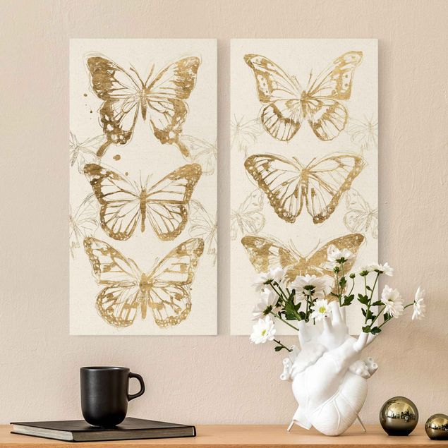 Tableaux animaux Compositions de papillons d'or