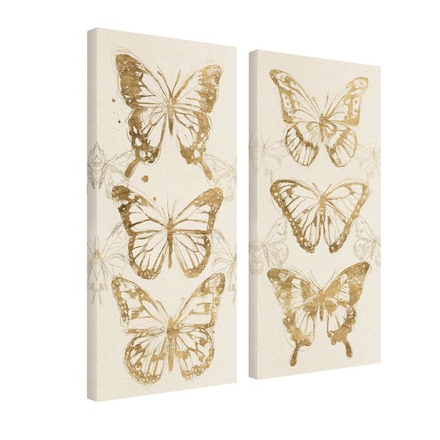 Tableaux Compositions de papillons d'or