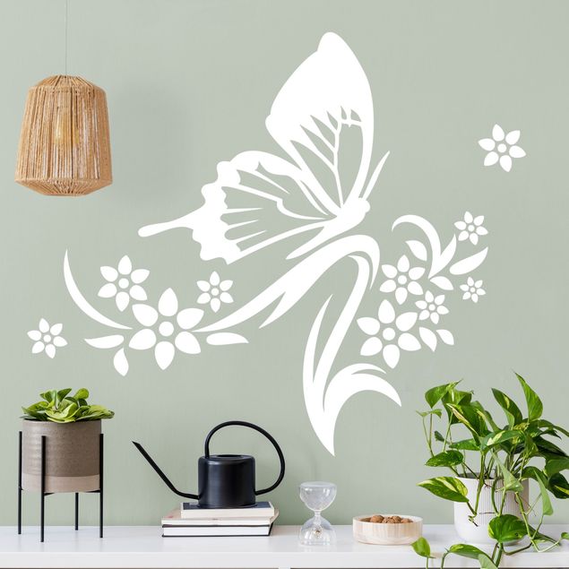 Sticker mural - Butterfly Twig