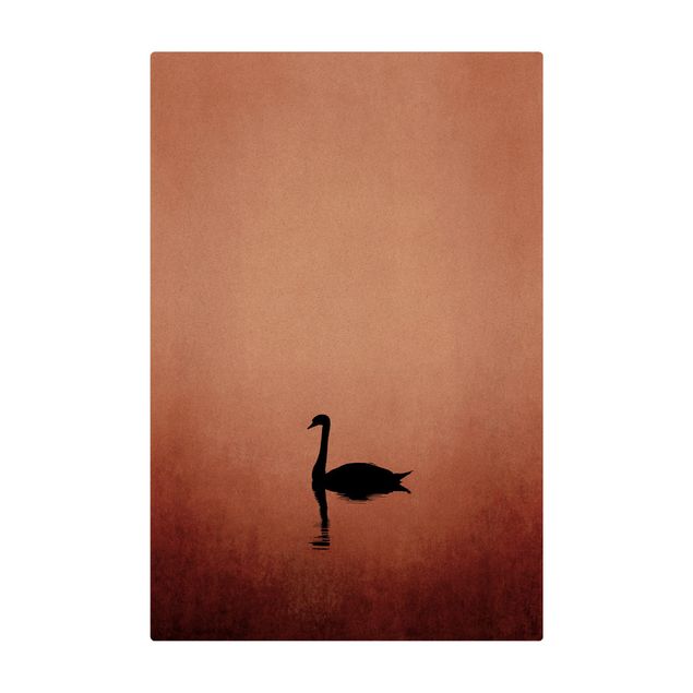 Tapis en liège - Swan In Sunset - Format portrait 2:3