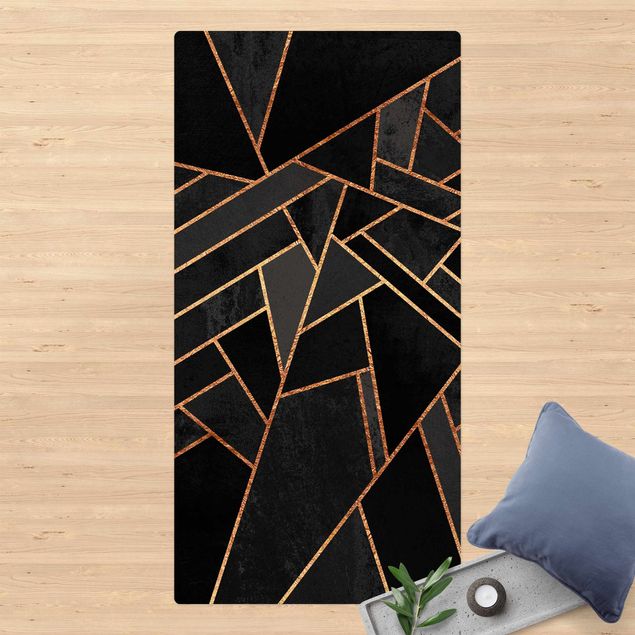 tapis longs Triangles Noirs Or