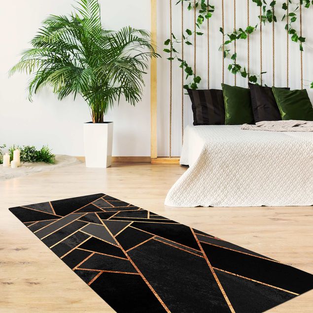 tapis abstraits Triangles Noirs Or