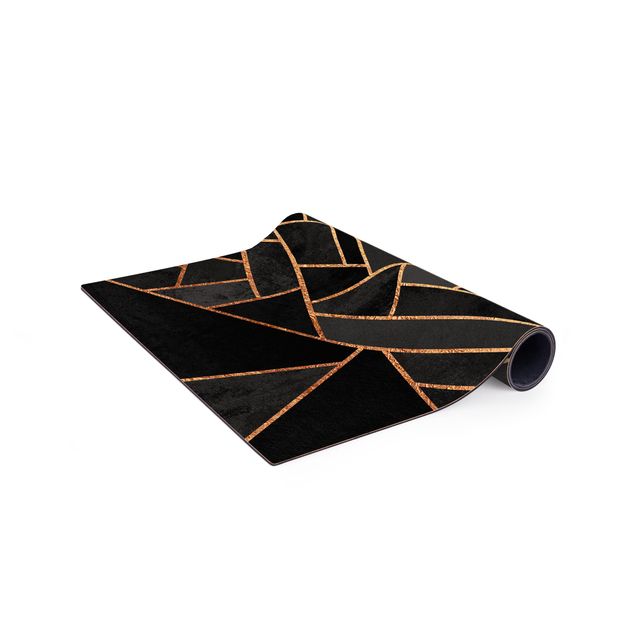 tapis noir Triangles Noirs Or