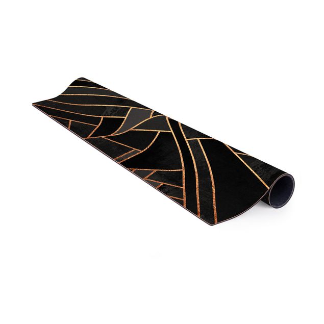 grand tapis noir Triangles Noirs Or