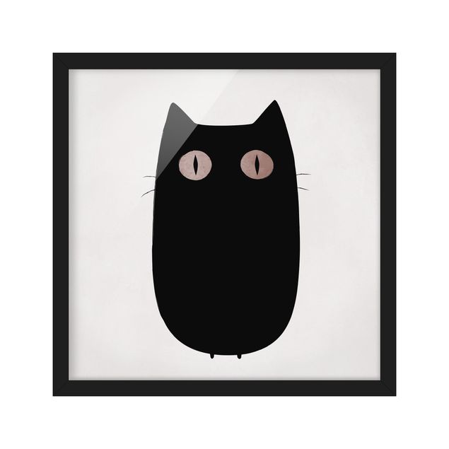Affiches encadrées animaux Illustration d'un chat noir