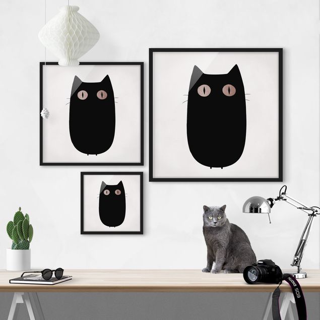 Tableaux modernes Illustration d'un chat noir