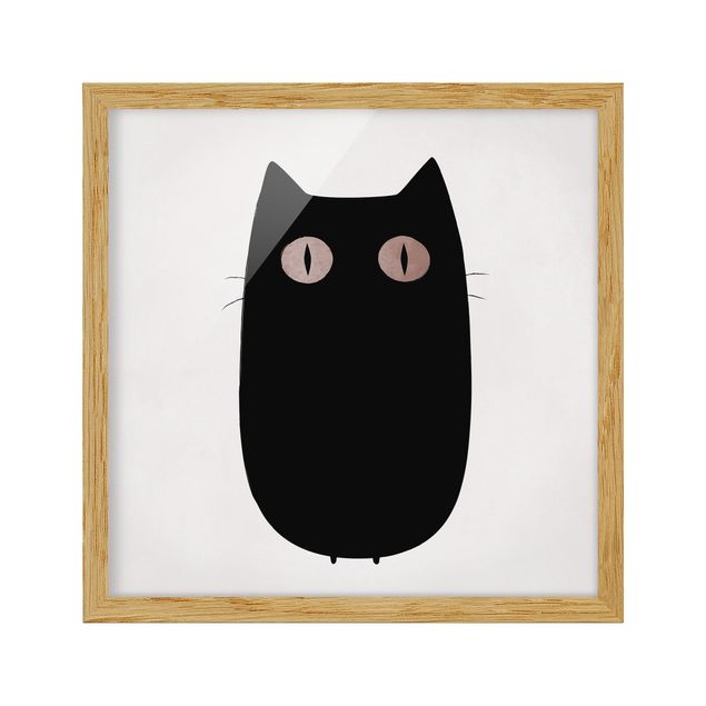 Tableaux encadrés animaux Illustration d'un chat noir