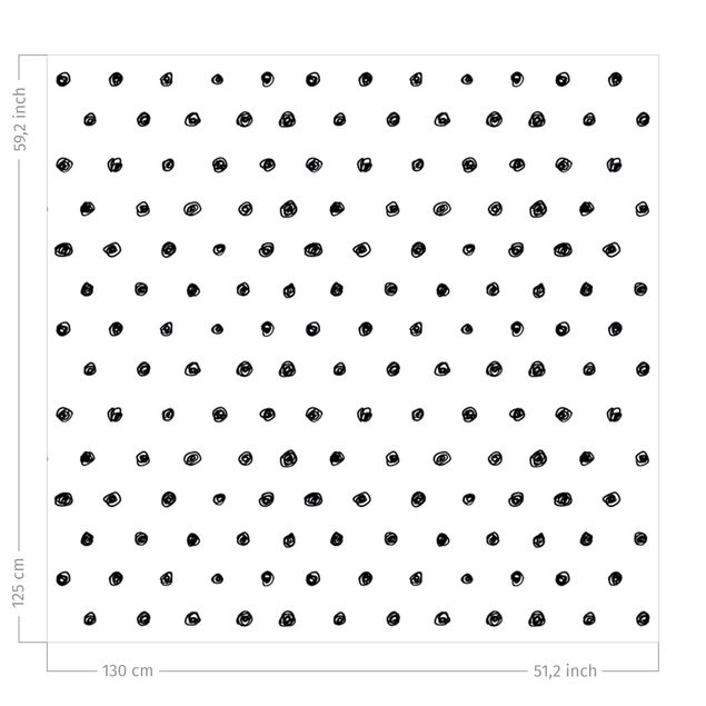 rideaux modernes Black Ink Dot Pattern