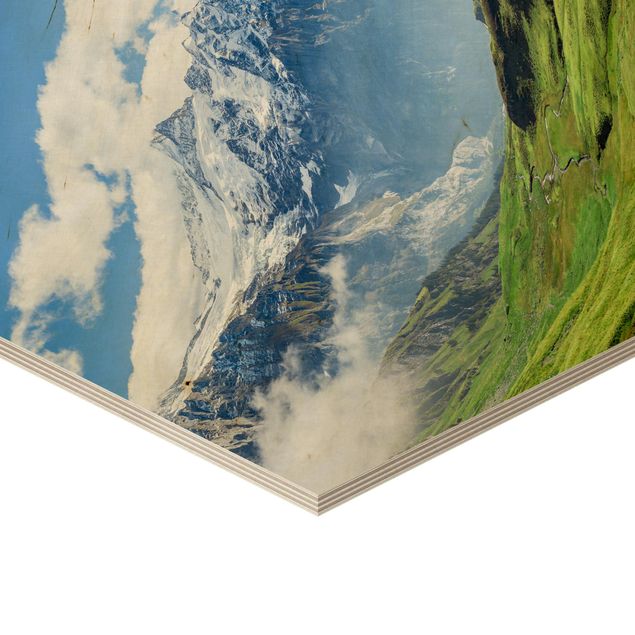 Tableau couleur vert Panorama alpin de Swizz