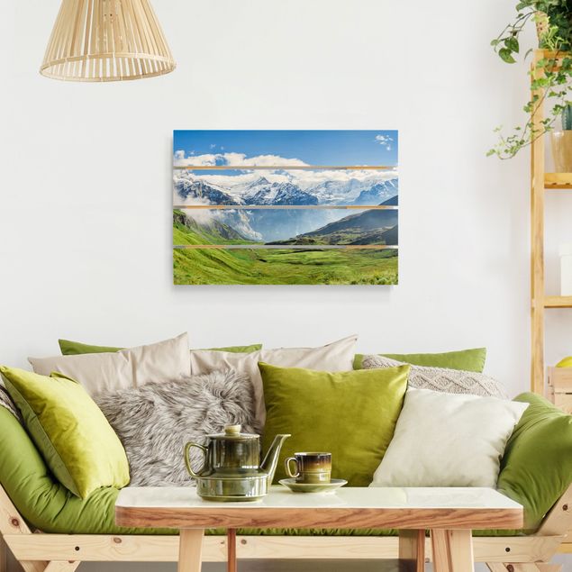 Tableaux en bois avec paysage Panorama alpin de Swizz
