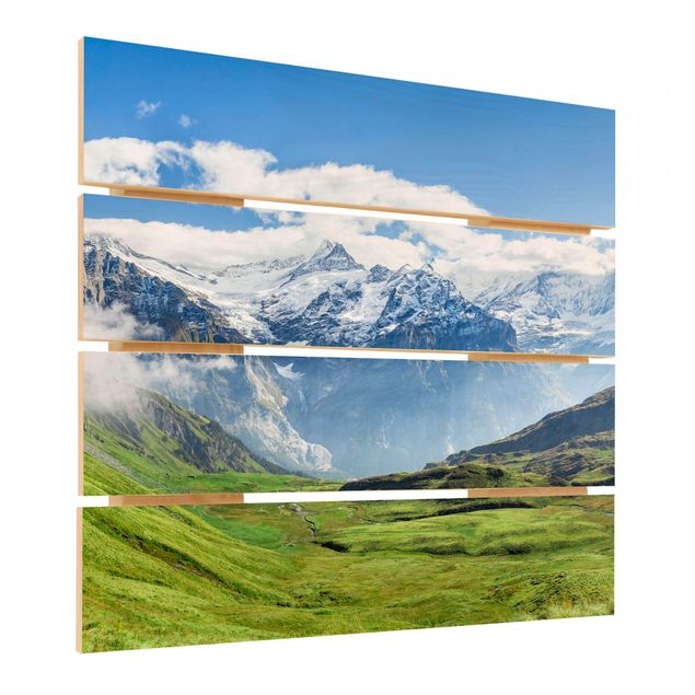 Impression sur bois - Swiss Alpine Panorama