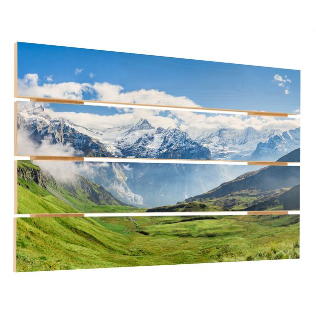 Impression sur bois - Swiss Alpine Panorama