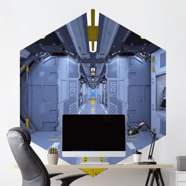 Papier peint 3d trompe l oeil Sci-Fi Inside A Spaceship