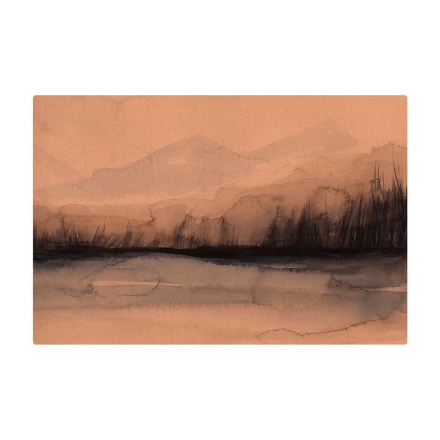Tapis en liège - Lakeside With Mountains I - Format paysage 3:2