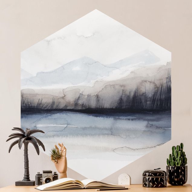Papier peint montagne Lac et montagnes I