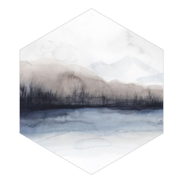 Papier peint panoramique Bord de Lac avec Montagnes II