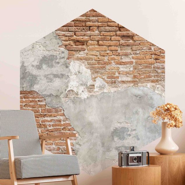 Papier peint effet brique Shabby Brick Wall