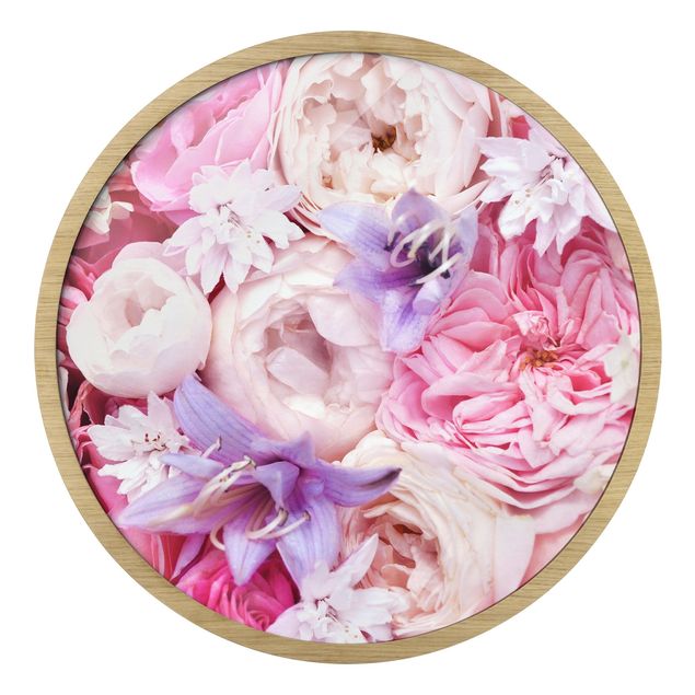 Tableau rose Shabby Roses avec Bluebells