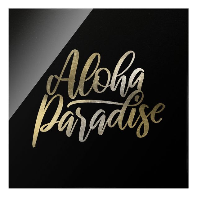 Tableau noir Argent - Aloha Paradise sur noir