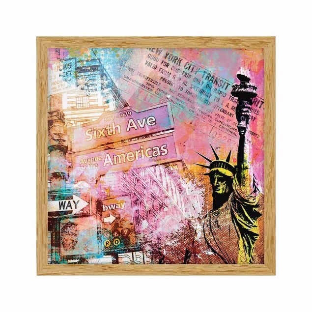 Tableau ville du monde Collage de la Sixième Avenue de New York