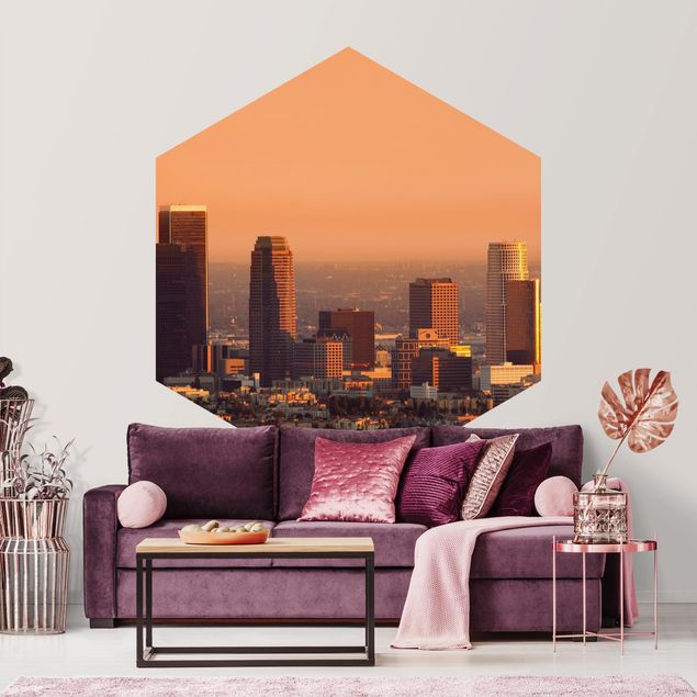 Tapisserie moderne Silhouette urbaine de Los Angeles