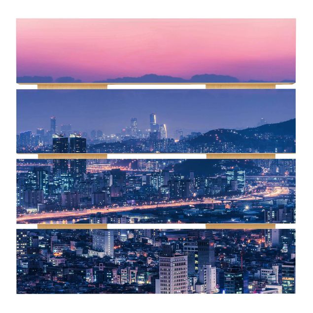 Impression sur bois - Skyline Of Seoul