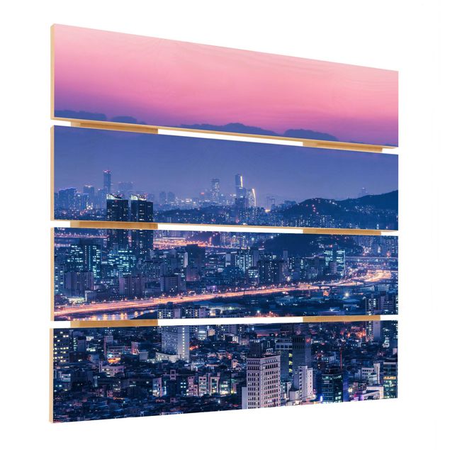 Impression sur bois - Skyline Of Seoul