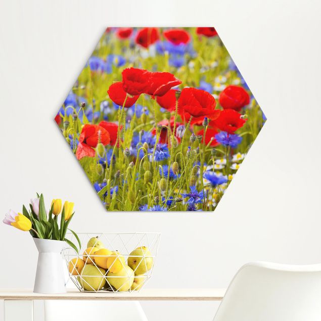 Tableau coquelicots Summer Meadow With Poppies And Cornflowers